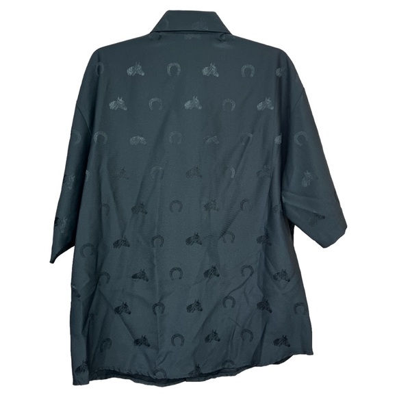 SzXL Zava Short Sleeve Button Down Western Shirt NWT Horses & Horseshoes - Picture 5 of 5